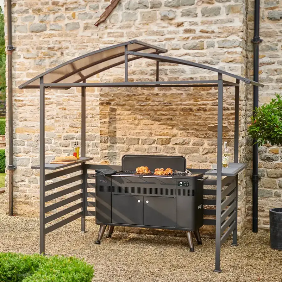 Hot BBQ Panalsol, Aluminium, Grey Pergolas