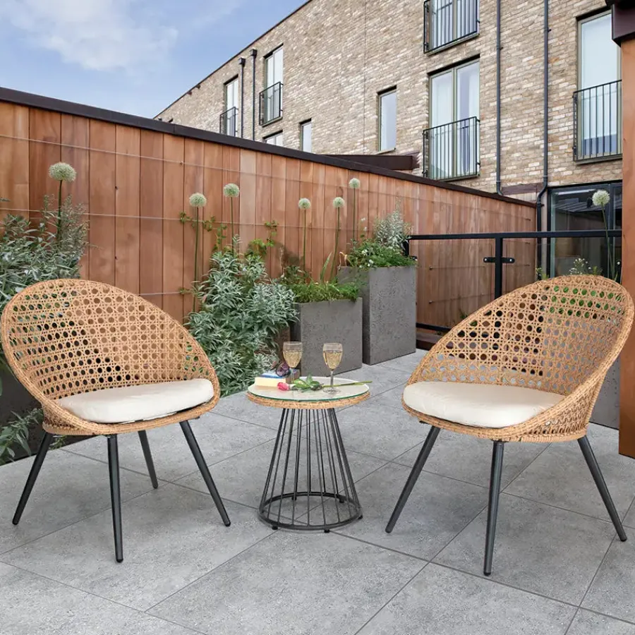 Sale Boho 3 Piece Balcony Lounge Set 2 Seats | Rattan