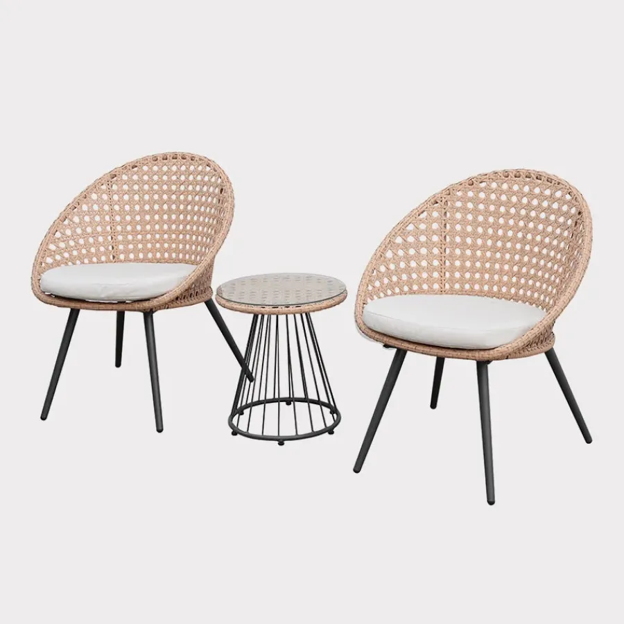 Sale Boho 3 Piece Balcony Lounge Set 2 Seats | Rattan