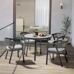 Best Cassis 4 seat dining set 4 Seats | Aluminium