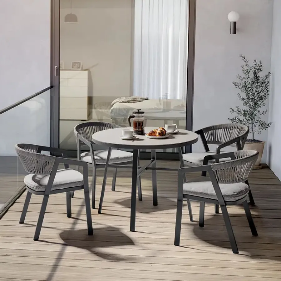 Best Cassis 4 seat dining set 4 Seats | Aluminium