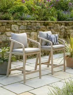 Clearance Cora Rope Bar Chair with Cushion (Pair) Rope | Wood