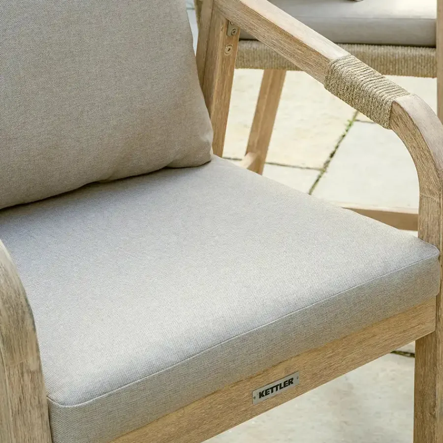 Clearance Cora Rope Bar Chair with Cushion (Pair) Rope | Wood