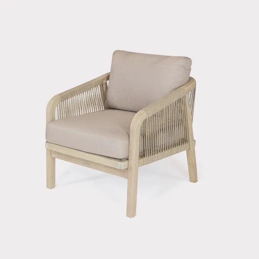 Clearance Cora Rope Lounge Armchair (Pair) Rope | Wood
