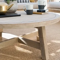 Outlet Cora Round Coffee Table 90cm Wood | Coffee Tables