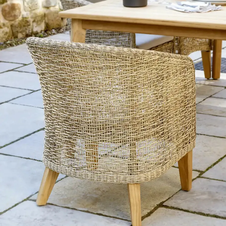Best Durban Dining Set 8 Seat with Rectangular Wood Table 8 Seats | Rattan