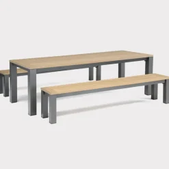 Best elba 8 Seat Dining Set with 2 x Benches and 1 x Dining Table 8 Seats | Aluminium