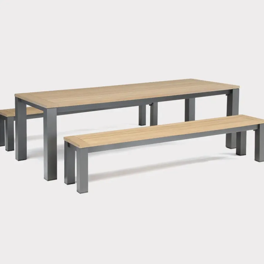 Best elba 8 Seat Dining Set with 2 x Benches and 1 x Dining Table 8 Seats | Aluminium