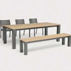 Clearance elba 6 Seat Dining Set with 3 Chairs and 1 Bench 6 Seats | Aluminium
