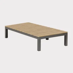 Outlet elba Coffee Table Rectangular Teak Grey Aluminium | Coffee Tables