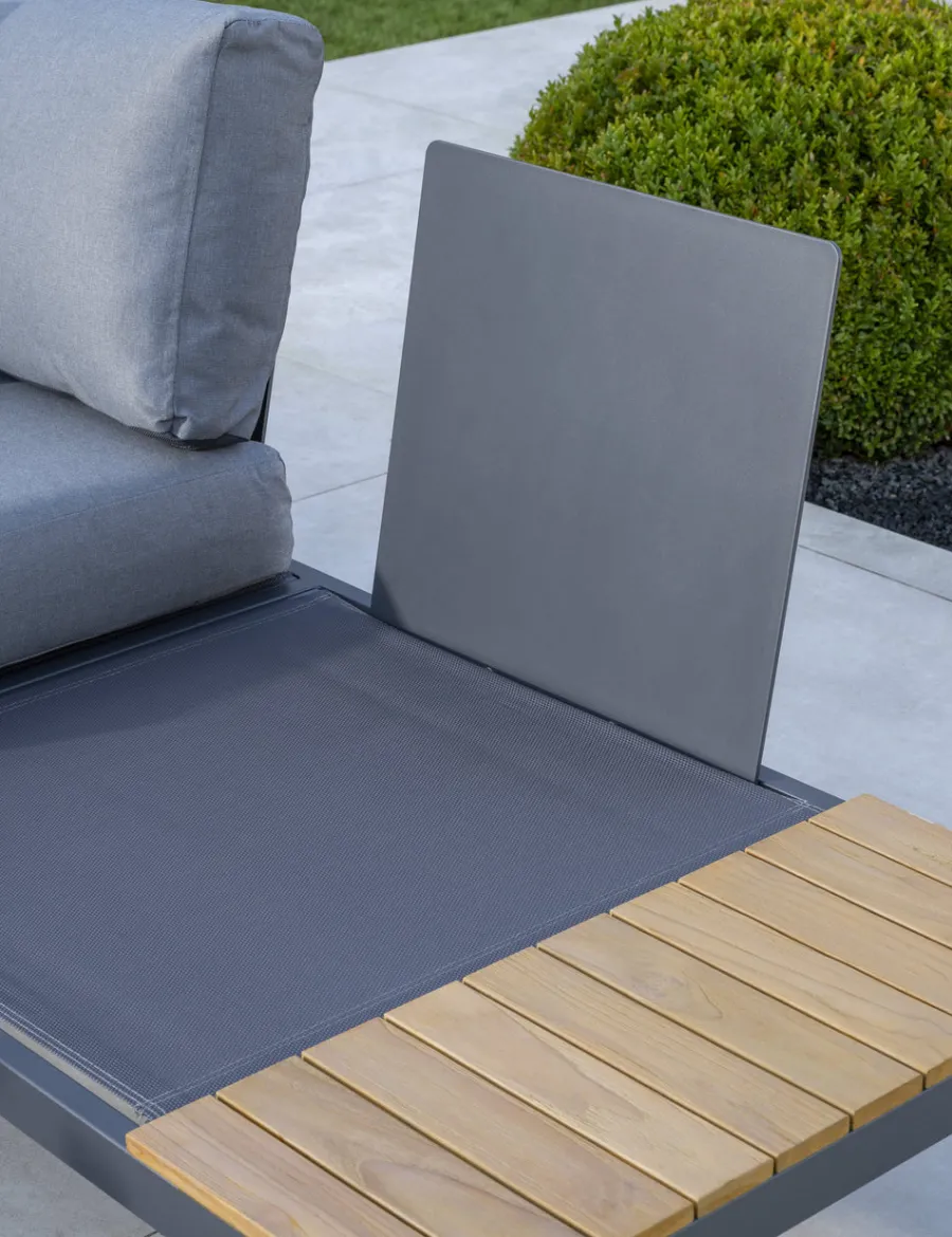 New elba Signature Low Lounge Left and Right Sofa (with Side Tables) Aluminium | Lounge Sets