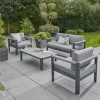 Hot Gio 4 Seat Lounge Set including Coffee Table 4 Seats | Aluminium