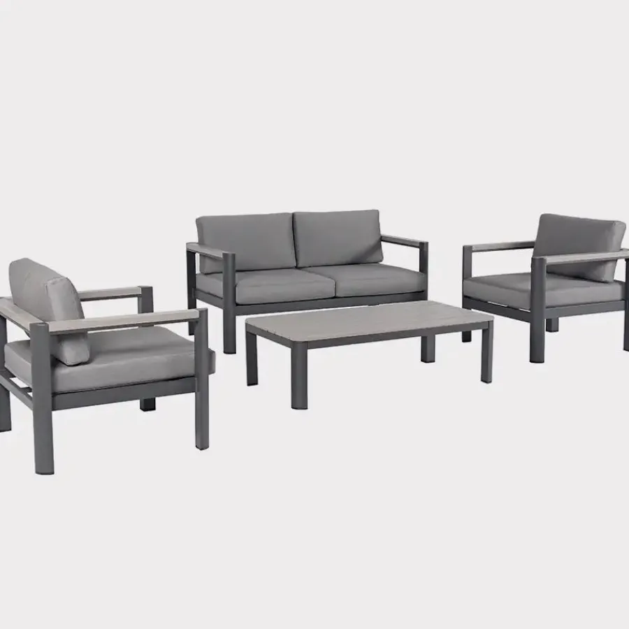 Hot Gio 4 Seat Lounge Set including Coffee Table 4 Seats | Aluminium