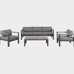 Clearance Gio 5 Seat Lounge Set including Coffee Table Aluminium | Lounge Sets