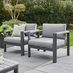 Clearance Gio 5 Seat Lounge Set including Coffee Table Aluminium | Lounge Sets