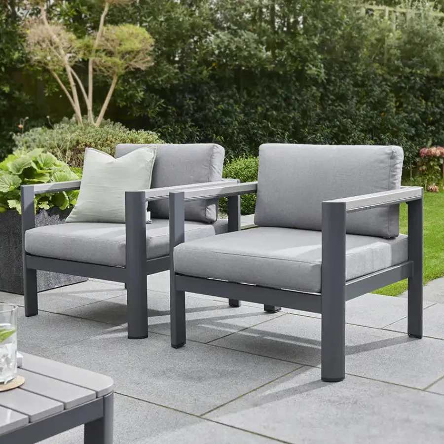 Clearance Gio 5 Seat Lounge Set including Coffee Table Aluminium | Lounge Sets