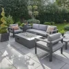Clearance Gio 5 Seat Lounge Set with Coffee Table and Free Fire Pit Coffee Table Aluminium | Lounge Sets