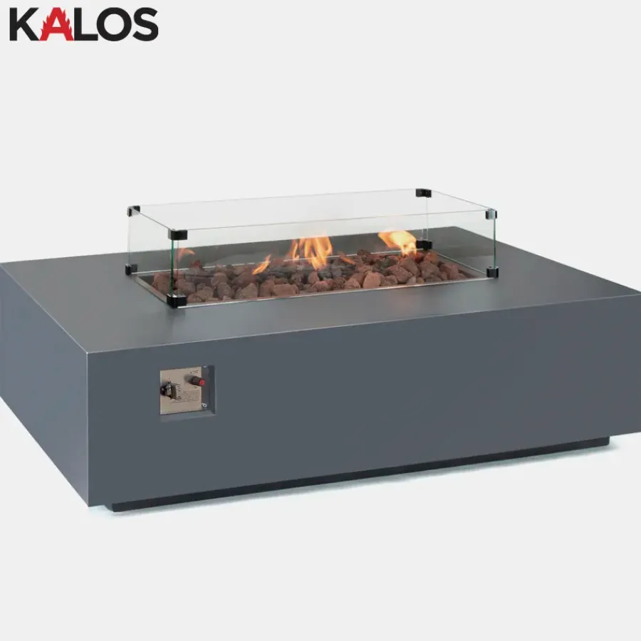 Clearance Gio 5 Seat Lounge Set with Coffee Table and Free Fire Pit Coffee Table Aluminium | Lounge Sets