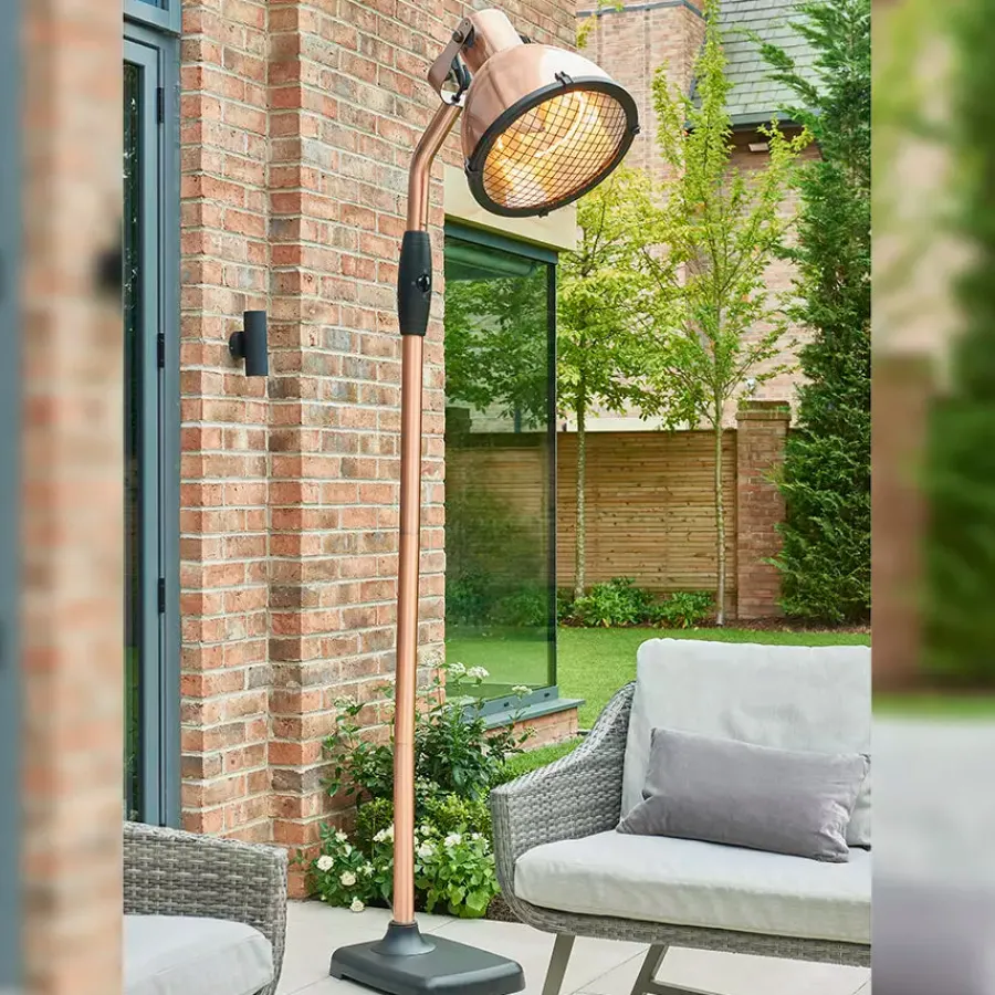 Fashion Kalos Copper Floor Standing Patio Heater Free Standing