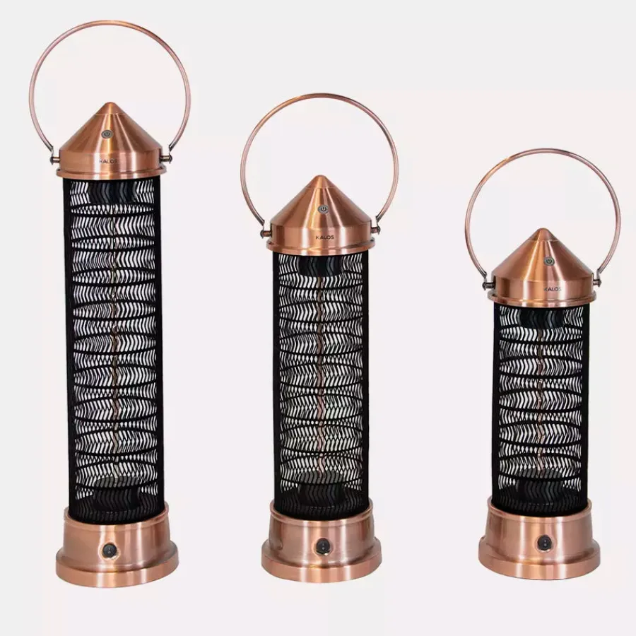 Clearance Kalos Copper Lantern Patio Heater 73cm - 84cm - 98cm Free Standing