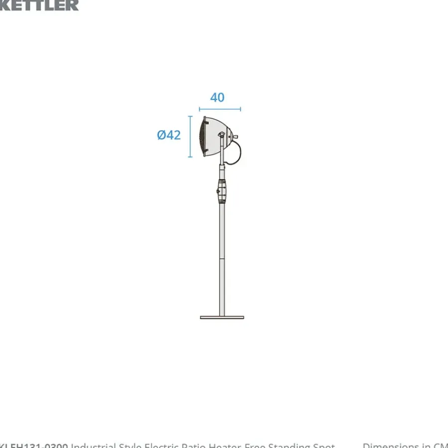 Online Kalos Industrial Style Electric Patio Heater – Free Standing Free Standing