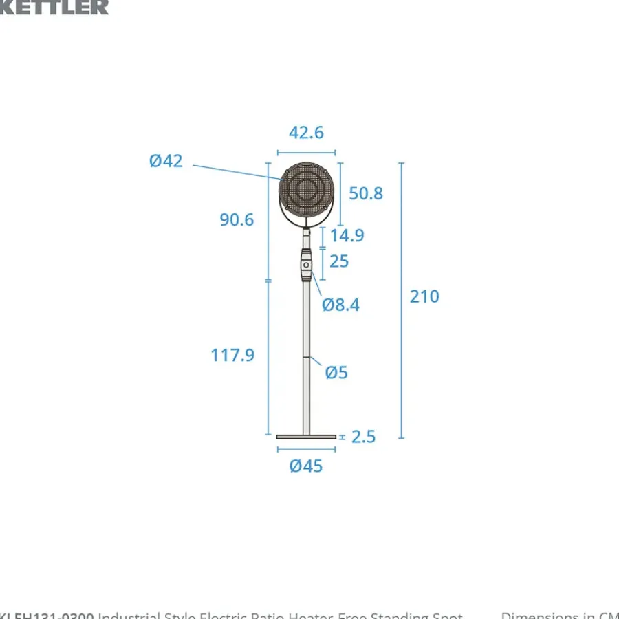 Online Kalos Industrial Style Electric Patio Heater – Free Standing Free Standing