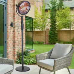 Online Kalos Industrial Style Electric Patio Heater – Free Standing Free Standing
