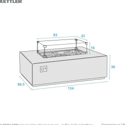 Outlet Kalos Universal Fire Pit (aluminium) – Coffee Table 132x85cm Bowls & Tables | Coffee Tables