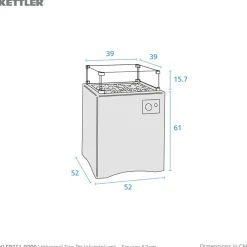 Clearance Kalos Universal Fire Pit (aluminium) – Square 52cm Bowls & Tables