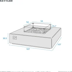 New Kalos Universal Fire Pit (aluminium) – Coffee Table 105cm Bowls & Tables | Coffee Tables