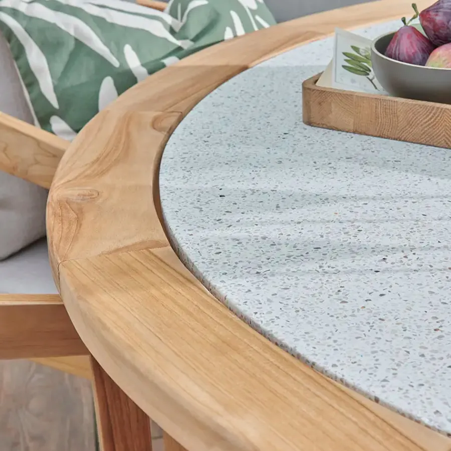 Best Kubu Dining Table 150cm round Terrazzo Top Dining Tables