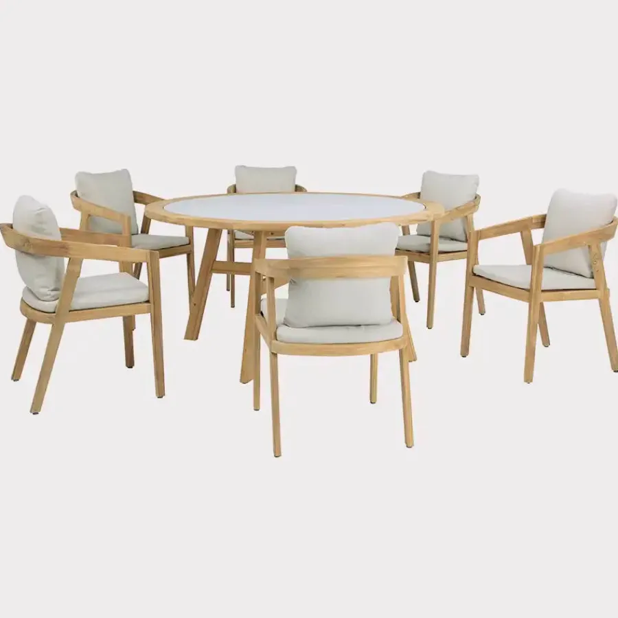 Best Kubu Dining Table 150cm round Terrazzo Top Dining Tables