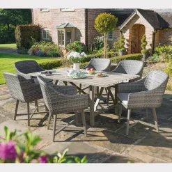 New LaMode Rectangular Aluminium Dining Table Seating Sets | Dining Tables