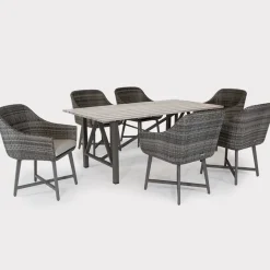 New LaMode Rectangular Aluminium Dining Table Seating Sets | Dining Tables