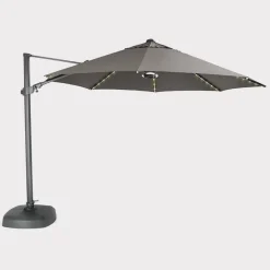 Discount 3.5m Free Arm Parasol with LED Lighting and Wireless Speaker Parasols