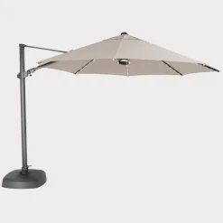 Discount 3.5m Free Arm Parasol with LED Lighting and Wireless Speaker Parasols