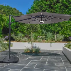Discount 3.3M Free Arm with Dual Tilt with LED lights and wireless speaker Parasols