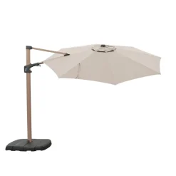 Outlet 3.0m Round Free Arm Parasol Wood Effect Parasols