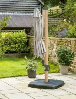 Outlet 3.0m Round Free Arm Parasol Wood Effect Parasols