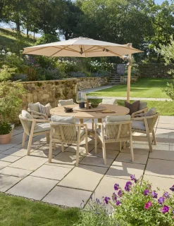 Outlet 3.0m Round Free Arm Parasol Wood Effect Parasols