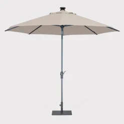 Clearance 3m Wind up Auto tilt Parasol with LED Solar lights Parasols