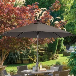 Clearance 3m Wind up Auto tilt Parasol with LED Solar lights Parasols