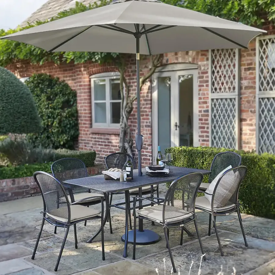 Clearance Mesh Rectangular Table 160x90cm Metal | Dining Tables