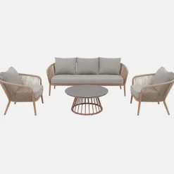 Fashion Messina 5 Seat Lounge Set Seating Sets | Aluminium