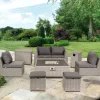 Clearance Palma Compact Set with Low Fire Pit Table and Gas Storage bottle Bowls & Tables | Rattan