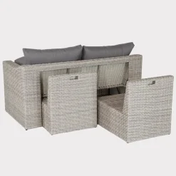 Clearance Palma Compact Set with Low Fire Pit Table and Gas Storage bottle Bowls & Tables | Rattan