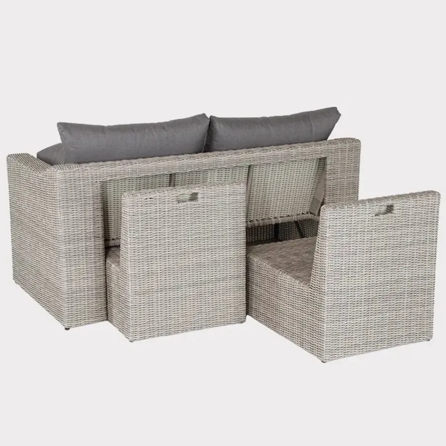 Clearance Palma Compact Set with Low Fire Pit Table and Gas Storage bottle Bowls & Tables | Rattan