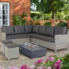 Hot Palma Corner Sofa Set with Kalos Universal Fire Pit Table Lounge Sets | Corner Sets