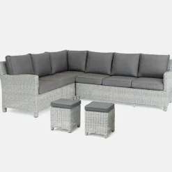 New Palma Corner Sofa with Kalos Universal Fire Pit Table & Free Gas Bottle Storage Rattan | Lounge Sets