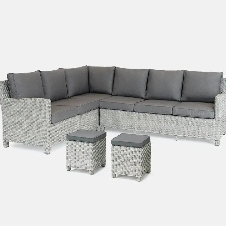 New Palma Corner Sofa with Kalos Universal Fire Pit Table & Free Gas Bottle Storage Rattan | Lounge Sets